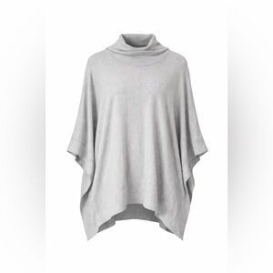 Foxcroft Women's Gray Turtleneck Cape Sweater Oversized Size S/M